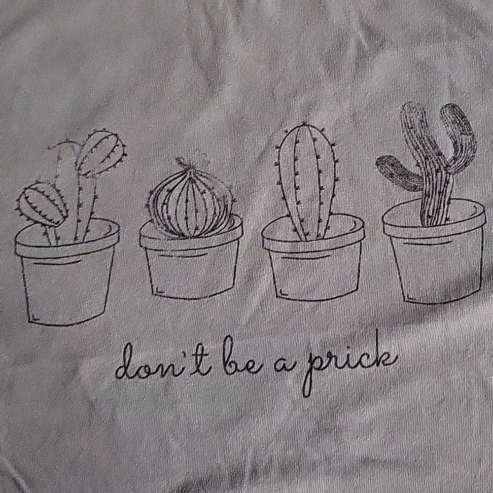 FIFTH SUN Green "Don't Be A Prick" Cactus‎ 100% Cotton Crop Top Size M